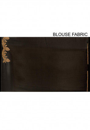 Hand Embroidered Georgette Saree in Black