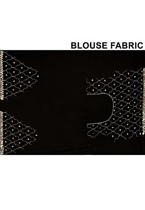 Hand Embroidered Georgette Saree in Black