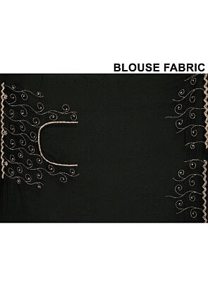 Hand Embroidered Georgette Saree in Black