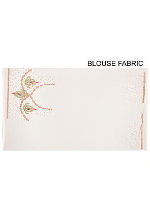 Hand Embroidered Georgette Saree in Cream