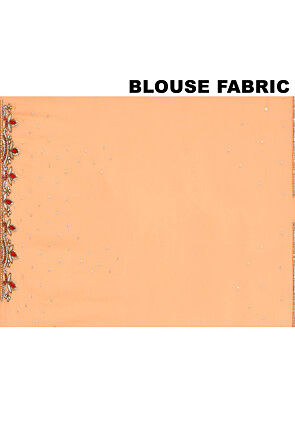 Hand Embroidered Georgette Saree in Light Orange