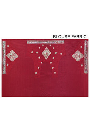 Hand Embroidered Georgette Saree in Maroon