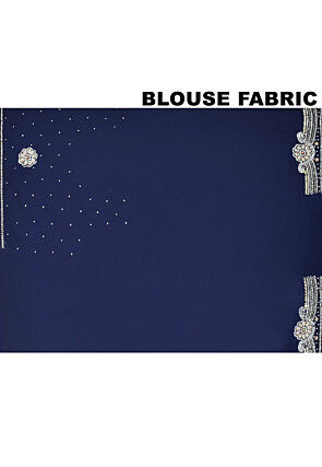 Hand Embroidered Georgette Saree in Navy Blue