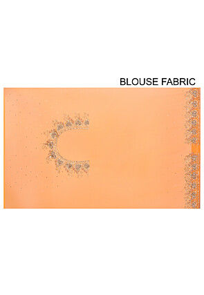 Hand Embroidered Georgette Saree in Orange