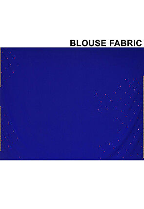 Hand Embroidered Georgette Saree in Royal Blue