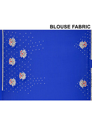 Hand Embroidered Georgette Saree in Royal Blue