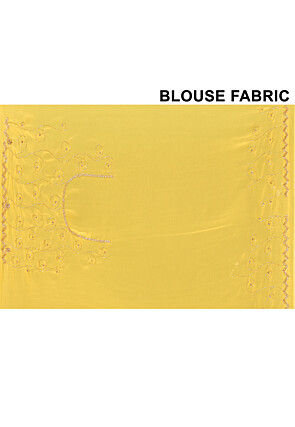 Hand Embroidered Georgette Saree in Yellow