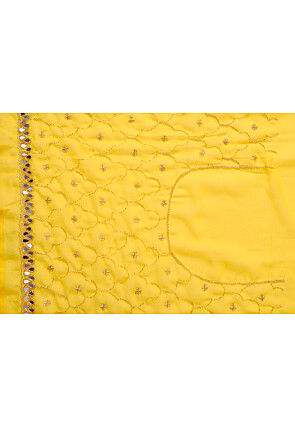 Hand Embroidered Georgette Saree in Yellow
