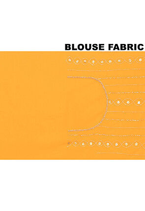 Hand Embroidered Georgette Scalloped Saree in Mustard