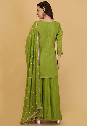 Hand Embroidered Organza Pakistani Suit in Green