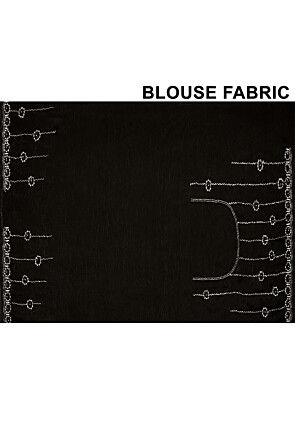 Hand Embroidered Organza Saree in Black