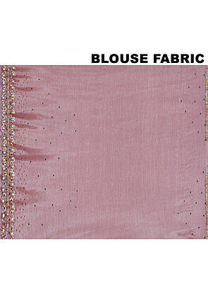 Hand Embroidered Organza Scalloped Saree in Purple