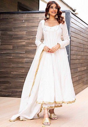 White anarkali suit online shopping on sale