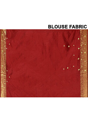 Hand Embroidered Pure Kanchipuram Saree in Green and Maroon