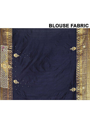 Hand Embroidered Pure Kanchipuram Silk Saree in Cream and Pink