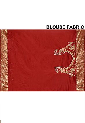 Hand Embroidered Kanchipuram Silk Saree in Maroon