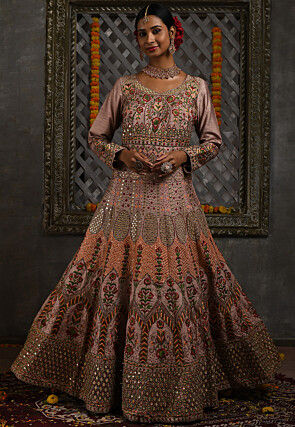 RE - Trendy Embroidered Silk semi-stitched Indo Western - New In - Indian