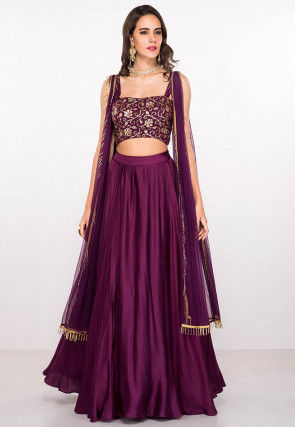 Buy Online Pink Jacquard Silk Party Designer Lehenga Choli : 130538 -