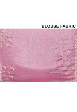 Hand Embroidered Tissue Saree in Pink