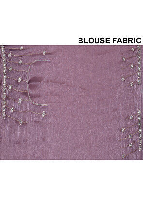 Hand Embroidered Tissue Saree in Purple