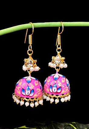 Hand Painted Jhumka Style Earring