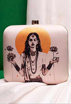 Digital Printed PU Clutch Bag in Rose Gold