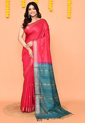 Handloom Art Silk Saree in Fuchsia