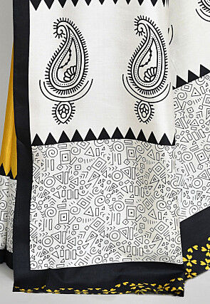 Handloom Art Silk Saree in Yellow