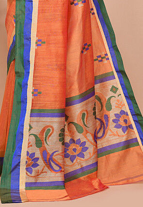 Handloom Banarasi Saree in Orange