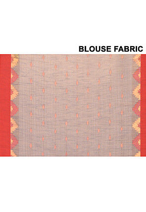 Handloom Cotton Slub Saree in Grey