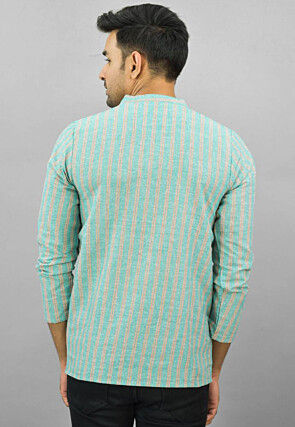 Handloom Cotton Kurta in Light Green