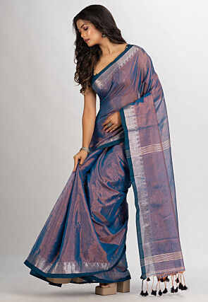 Handloom Cotton Saree in Antique