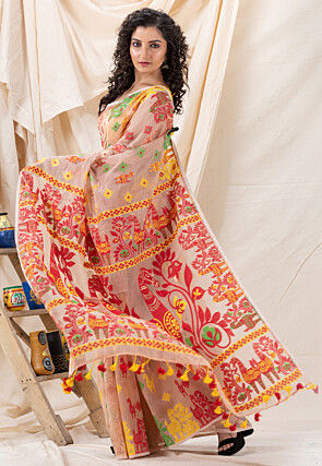 Handloom Cotton Saree in Beige