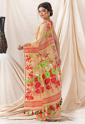 Handloom Cotton Saree in Beige