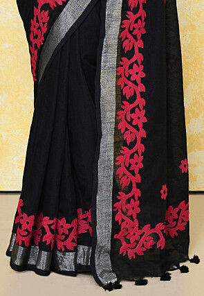 Handloom Cotton Saree in Black