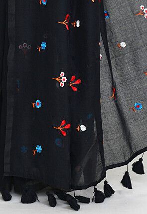 Handloom Cotton Saree in Black