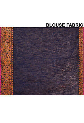 Handloom Cotton Saree in Dark Blue