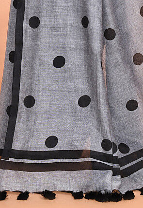 Handloom Cotton Saree in Grey