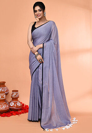 Handloom Cotton Saree in Grey