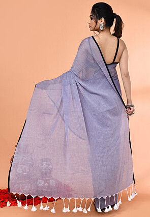 Handloom Cotton Saree in Grey