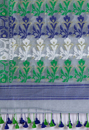 Handloom Cotton Saree in Grey