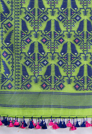 Handloom Cotton Saree in Light Green