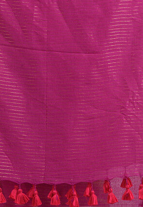 Handloom Cotton Saree in Magenta