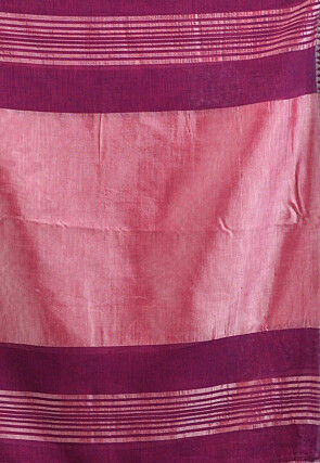 Handloom Cotton Saree in Magenta