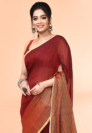 Handloom Cotton Saree in Maroon