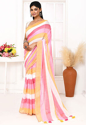 Handloom Cotton Saree in Multicolor