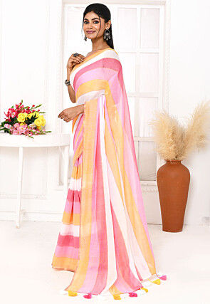Handloom Cotton Saree in Multicolor