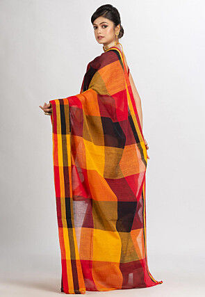Handloom Cotton Saree in Multicolor
