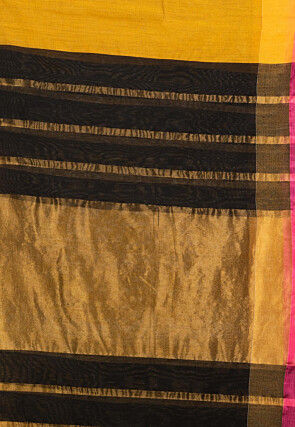 Handloom Cotton Saree in Mustard and Black
