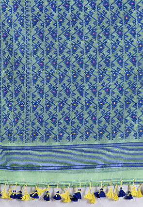 Handloom Cotton Saree in Pastel Green